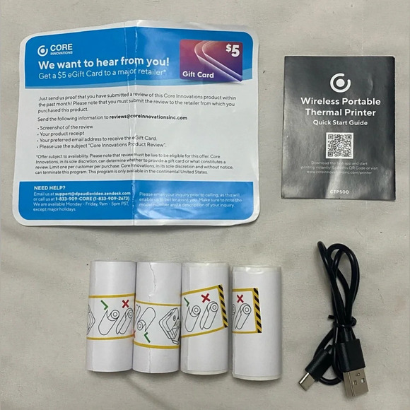 Core Innovations Wireless Mini Portable Thermal Printer Label Maker, Purple, EUC - Picture 2 of 8